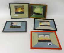 GRAHAME PEPPER (Plymouth artist) a set of nine small watercolours 'The Aurora Bourealis', approx