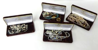 Collection of various modern jewellery including Austrian crystal necklaces, turquoise style and