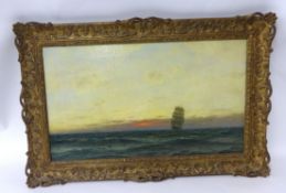 FREDRICK WILLIAM MEYER (1869-1922) oil on canvas 'A Golden Sunrise', 35cm x 59cm, monogrammed.