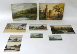 A collection of original watercolour artwork by The MERCER sisters believed to be the nieces of
