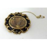 Victorian memorium brooch and guard chain