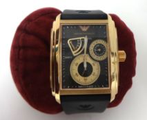 Emporio Armani. New/Old stock, a rose gilt gentlemans Wristwatch, model AR-4219.
