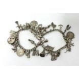 A silver charm bracelet