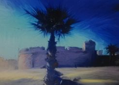 RICHARD LANNOWE HALL mixed media on paper 'Moroccan Series (Essaouira), 25cm x 34cm