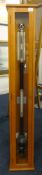 A Griffin and George FORTIN barometer in glazed cabinet, height 129cm including cabinet (a