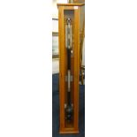 A Griffin and George FORTIN barometer in glazed cabinet, height 129cm including cabinet (a