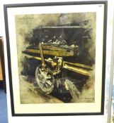 David Shepherd print 'Study for Oil, Muck and Sunlight', 51cm x 61cm