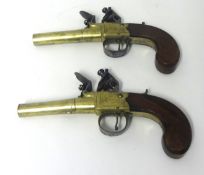 A pair of 18th century flintlock pistols by Knubley of London