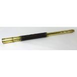 A brass 19th century marine telescope with rope work grip, inscribed 'D. BELL, Monkwearmouth',