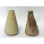 Antique Pottery, two grey stoneware ceremonial/ ritual bottles, possibly 14th/15th century, height