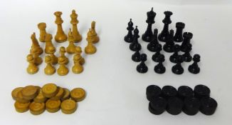 A wood Staunton style chess set