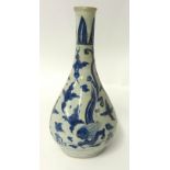 An antique Chinese porcelain blue and white vase, height 23cm