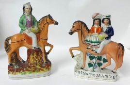 Two figures, a pair including 'Going to Market', 23cm high