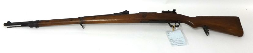 A German WWI G98 Rifle with butcher saw back bayonet