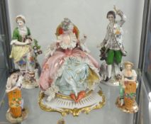Eight German and other porcelain figures.