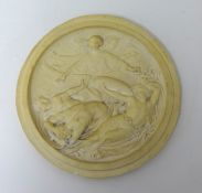 An 'Art Union of London’ Parian Ware Circular Plaque depicting 'The Fall of the Rebel Angels',