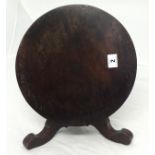 A miniature mahogany walnut tip up top tripod table of apprentice style, height 20cm.