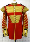 An Irish guards gold laced Drum Majors Scarlet Tunic, named to 'Drum Major P. Brennan`