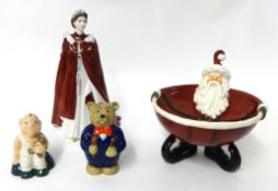 A Royal Worcester figure 'In Celebration of The Queens 80th Birthday 2006', two 1996 Wade Membership