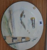 A Royal Doulton Aeronautical series ware plate printed and painted with bi-planes and air balloons