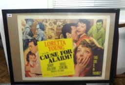 An original MGM movie poster 'Loretta Young, 'Cause For Concern', 50cm x 66cm