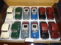 A set of twelve diecast 1956 Morris Minor 1000 scale model cars by Saico (boxed)