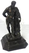 A modern bronze effect sculpture Greek figure possibly Hercules , 37cm high.