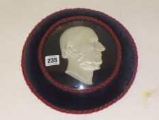 A ceramic portrait half bust of Gladstone