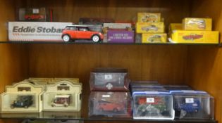 Collection of 44 various die cast model cars including modern Dinky models, Eddie Stobart, Days