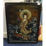 A replica Chinese reverse glass painting, 54cm x 38cm