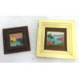 Two miniature 20th century Spanish paintings, 7.5cm x 9cm