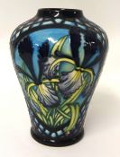 Moorcroft pottery vase No163/250, 2003, 'Siberian Iris', boxed, height 22cm.