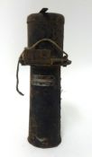 A 1920/30's Lucas klaxon horn, an old leather travel case stamped 'Colonel A.M. Delavoye' also a