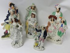 Eight figures including Highland figures, Fisher Woman, tallest 40cm
