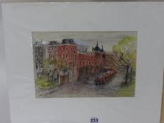 Violet Hilda Drummond (b 1911) watercolour 'Horse Guards Parade' mounted, 18cm x 20cm