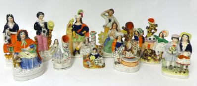 Ten figures including Highland figures, spill groups etc, tallest 24cm