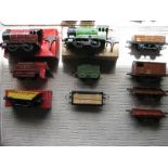 A Hornby O gauge Train Set. Tinplate and clockwork, circa 1950's, the owners child hood
