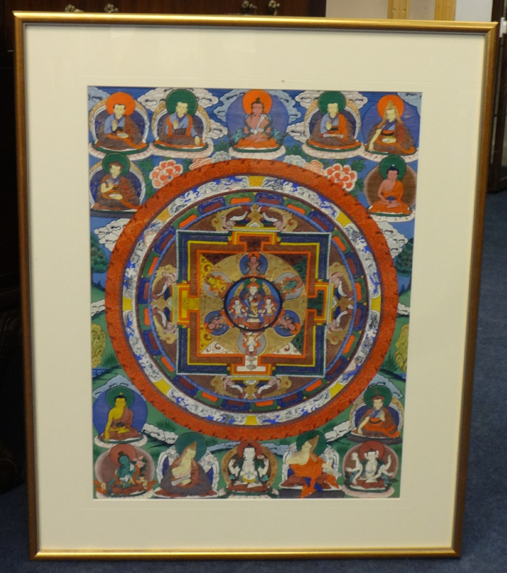 A Tibetan Mandala (Thangka), 54cm x 40cm.