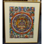 A Tibetan Mandala (Thangka), 54cm x 40cm.
