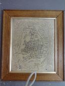 A Victorian Sampler, showing a Map of Great Britain by Maria Beckley 18?? 53cm x 43cm.