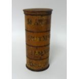A 19th century four section spice tower 'Nutmeg etc.', height 18.5cm.
