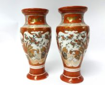 Pair of porcelain Japanese 'Kutani' vases.