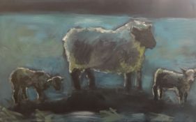 DOBBINSON oil on canvas study of a sheep, 76cm x 122cm.