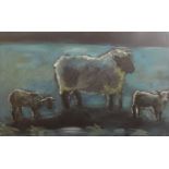 DOBBINSON oil on canvas study of a sheep, 76cm x 122cm.