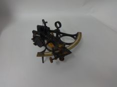 Edwardian 6 ½” radius Vernier Sextant, by J.Coombes of Devonport in 1907, with oxidised brass