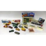 Five early Dinky diecast models, two boxed sets Corgi, sixteen other models mainly Corgi.