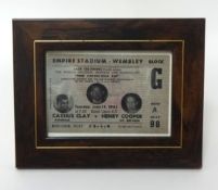 Boxing ticket, Empire Stadium Wembley, June 18th 1963, Cassius Clay V Henry Cooper, Block G,