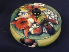 W.MOORCROFT a stem bowl with associated cover, signed.