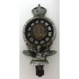 An enamelled RAC Full Members Car Badge, 1907 to 1920, height 15cm.