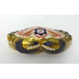 Royal Crown Derby paperweight Crab with gold stamp.